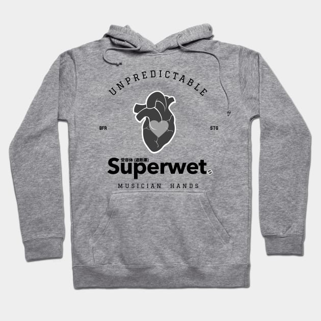 Unpredictable musician hands, BFR going on STG (βB heart BW1) Hoodie by Bassivus